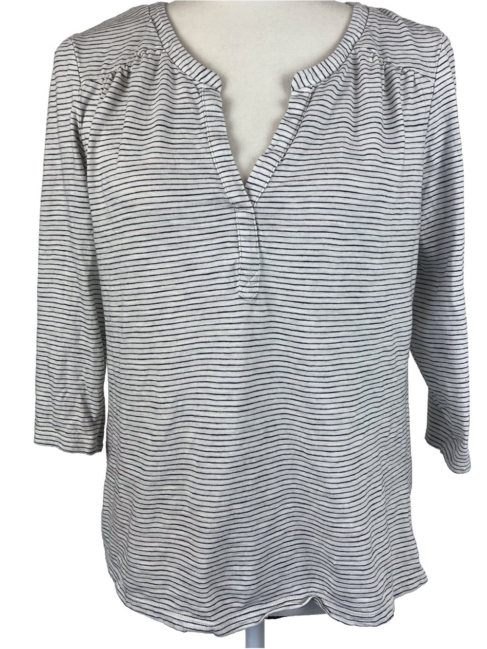 Boden The World Needs More Texture Striped Pop Over Cotton Top Size Medium